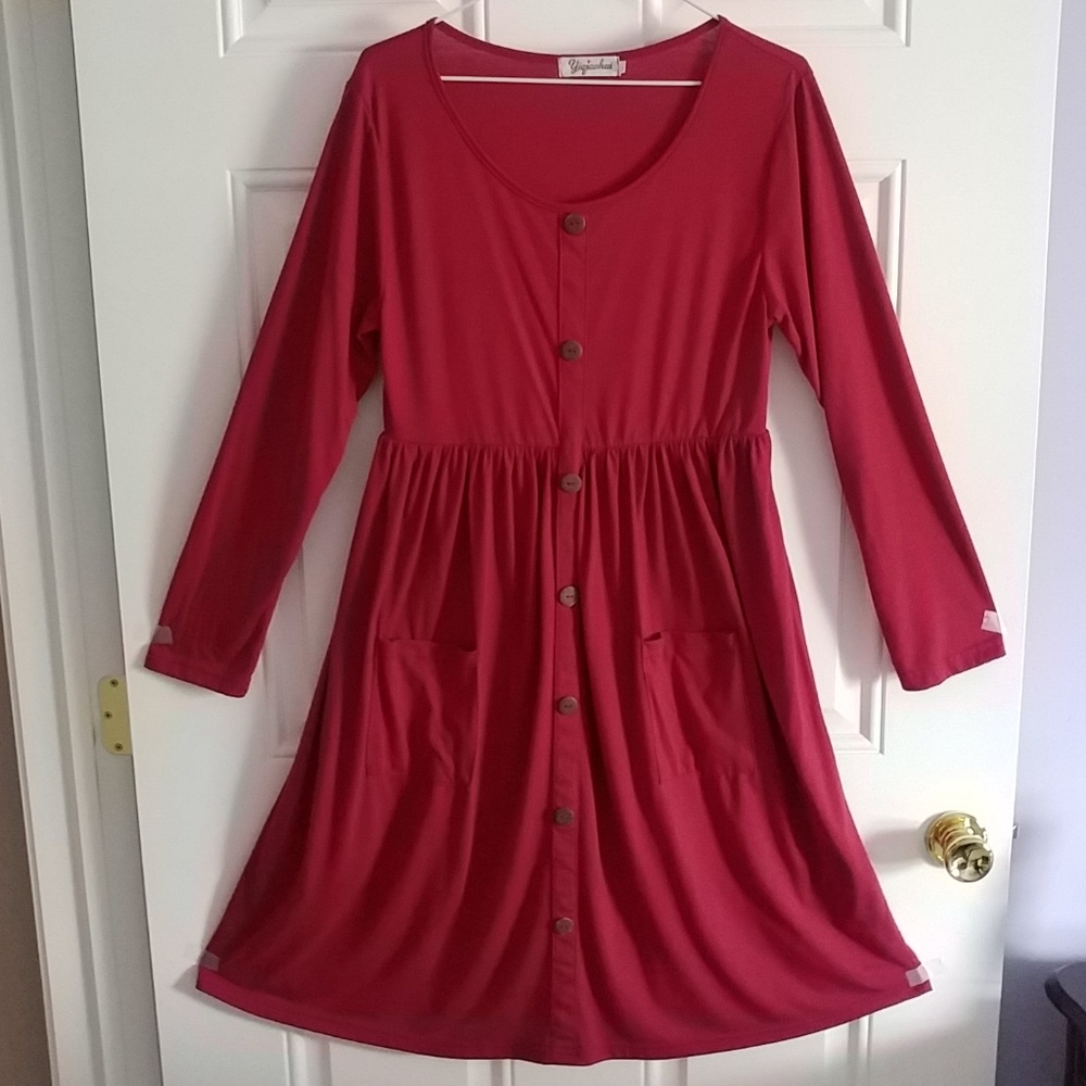 LAST CHANCE!! Soft & Simple Flowy Burgundy Maroon Dress